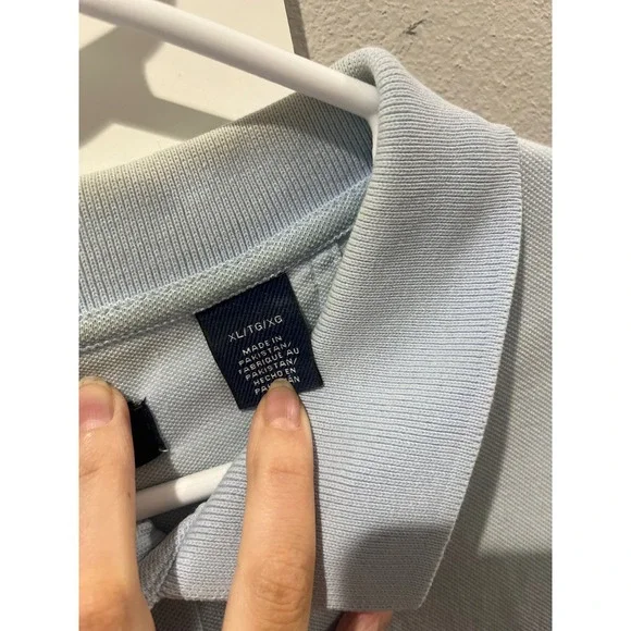 IZOD Silkwash Mens XL Light Blue Short Sleeve Pique Polo Shirt Crest Logo - Picture 5 of 6